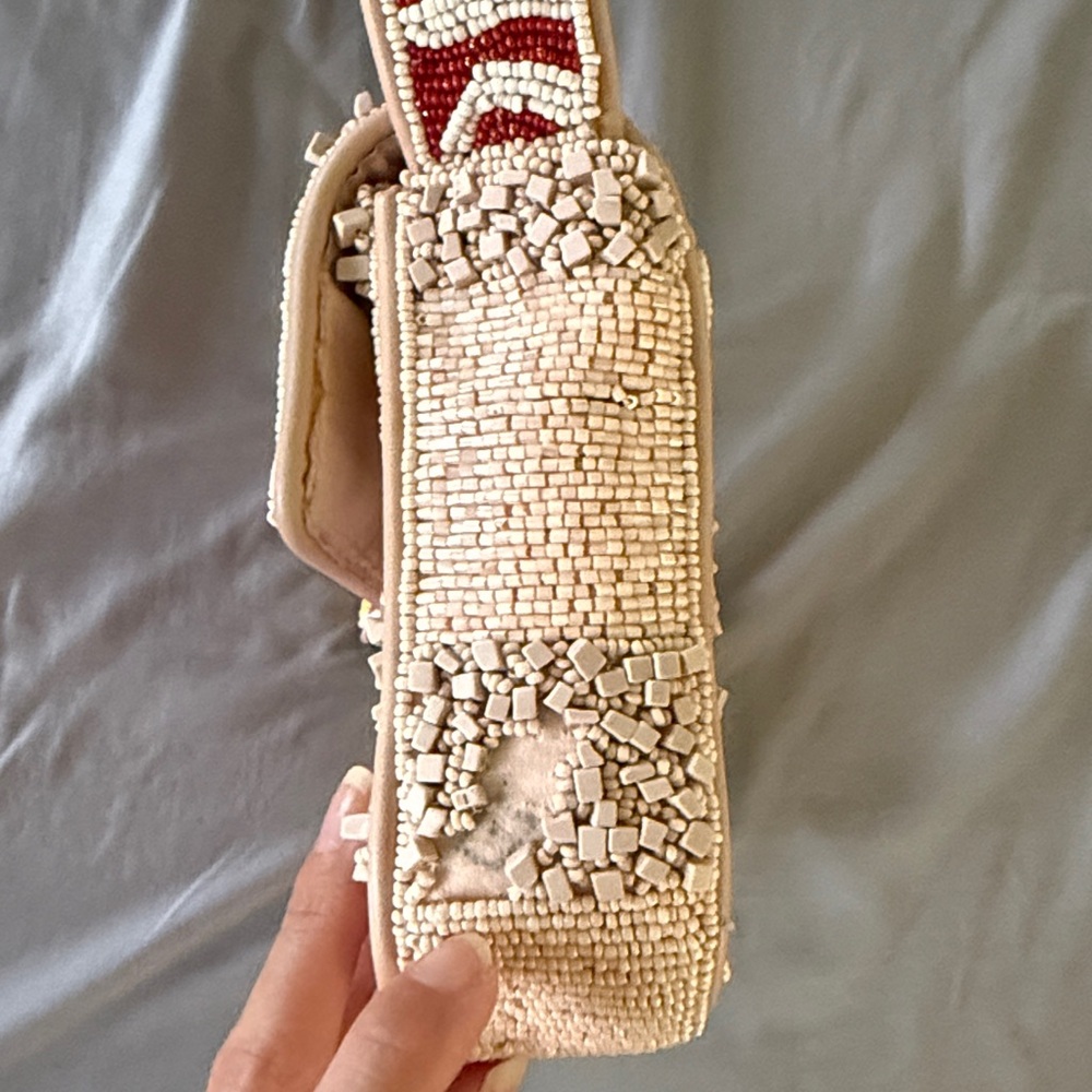 STAUD Tommy Beaded Bag, Pink Patchwork - Picture 6 of 8